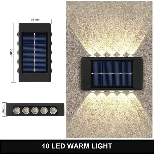 Solar LED Light Outdoor Waterproof Wall Lamp Dusk to Dawn Fence Lighting for Summer Garden Yard Porch Walkway Camping Home Decor