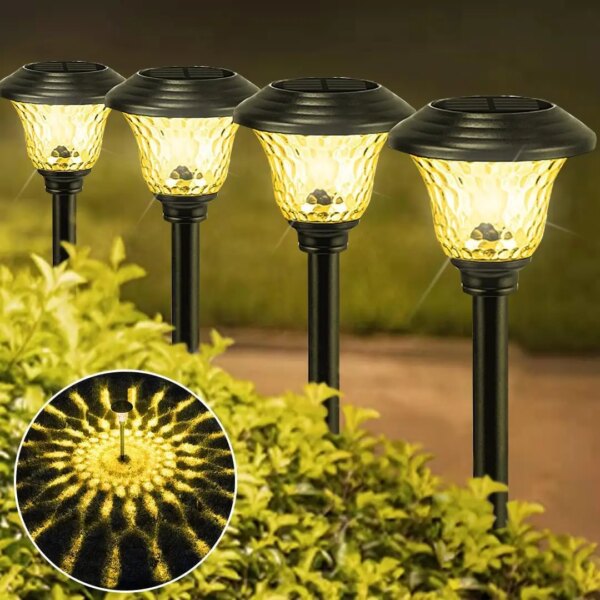 Solar Pathway Lights Outdoor Solar Yard Lamp RGB Color Changing/Warm White IP67 Waterproof LED Solar Lights for Garden Path - Image 4