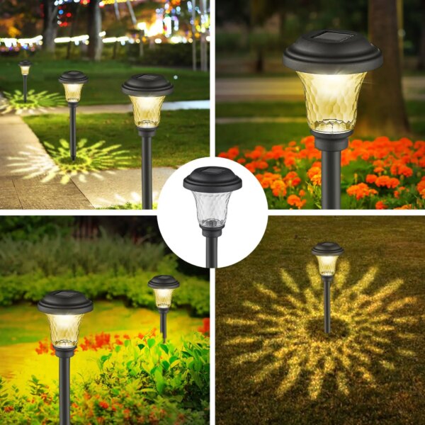 Solar Pathway Lights Outdoor Solar Yard Lamp RGB Color Changing/Warm White IP67 Waterproof LED Solar Lights for Garden Path - Image 3