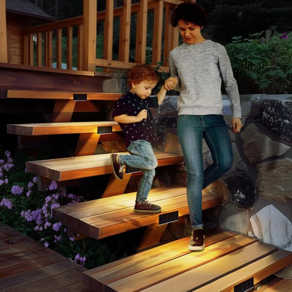 AlliLit LED Step Lamp Stair Light Outdoor Waterproof Solar powered Decor Lighting Garden Decoration Step Deck Path Fence 1~8pcs - Image 5