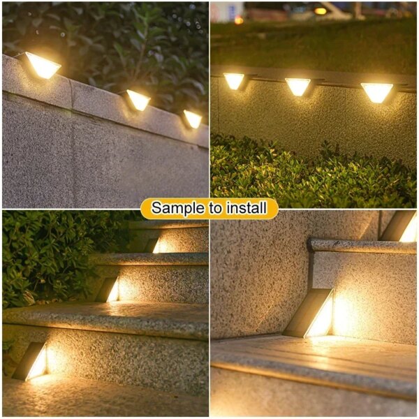 AlliLit LED Step Lamp Stair Light Outdoor Waterproof Solar powered Decor Lighting Garden Decoration Step Deck Path Fence 1~8pcs - Image 3