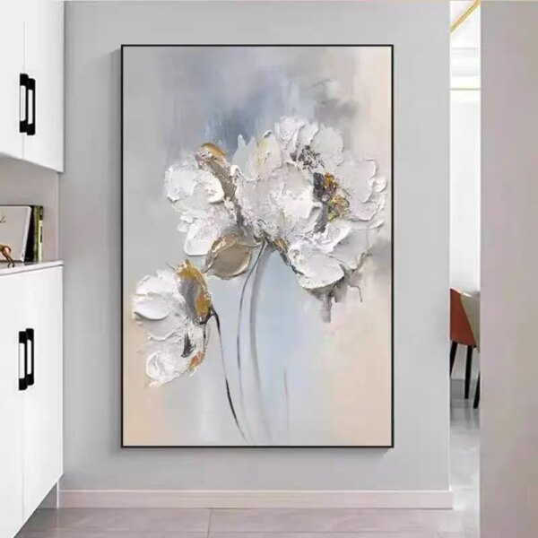 Canvas Thick Pigment Modern Painting Black and White Canvas Acrylic 100% Hand-painted Simple Abstract Oil Painting Modern Art - Image 4