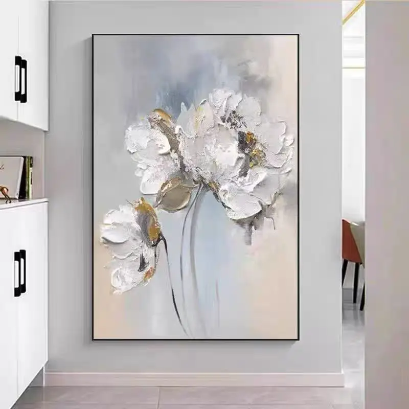 Canvas Thick Pigment Modern Painting Black and White Canvas Acrylic 100% Hand-painted Simple Abstract Oil Painting Modern Art