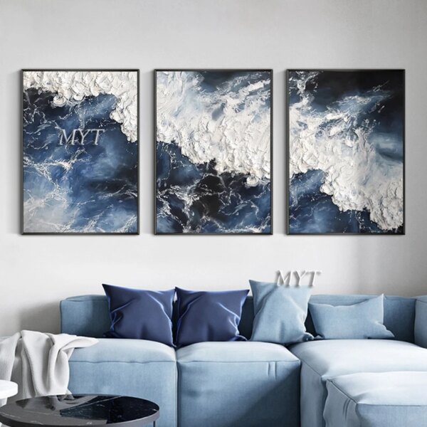 Abstract Knife 3D Wave Pictures Home Decor Wall Art Hand Painted Flowers Oil Painting on Canvas Handmade Floral Paintings - Image 6