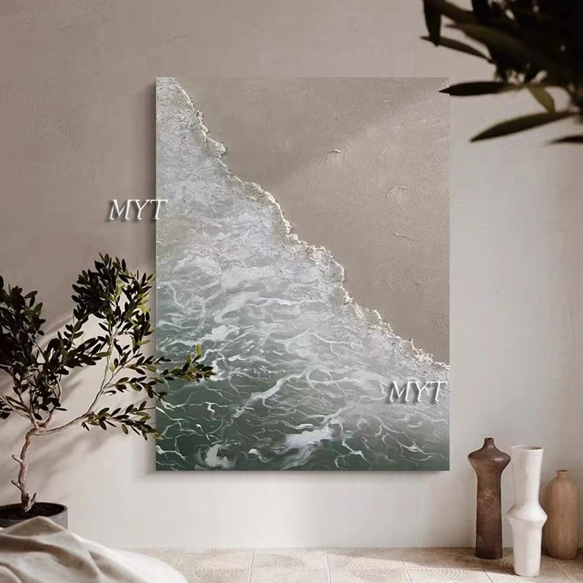 Abstract Knife 3D Wave Pictures Home Decor Wall Art Hand Painted Flowers Oil Painting on Canvas Handmade Floral Paintings