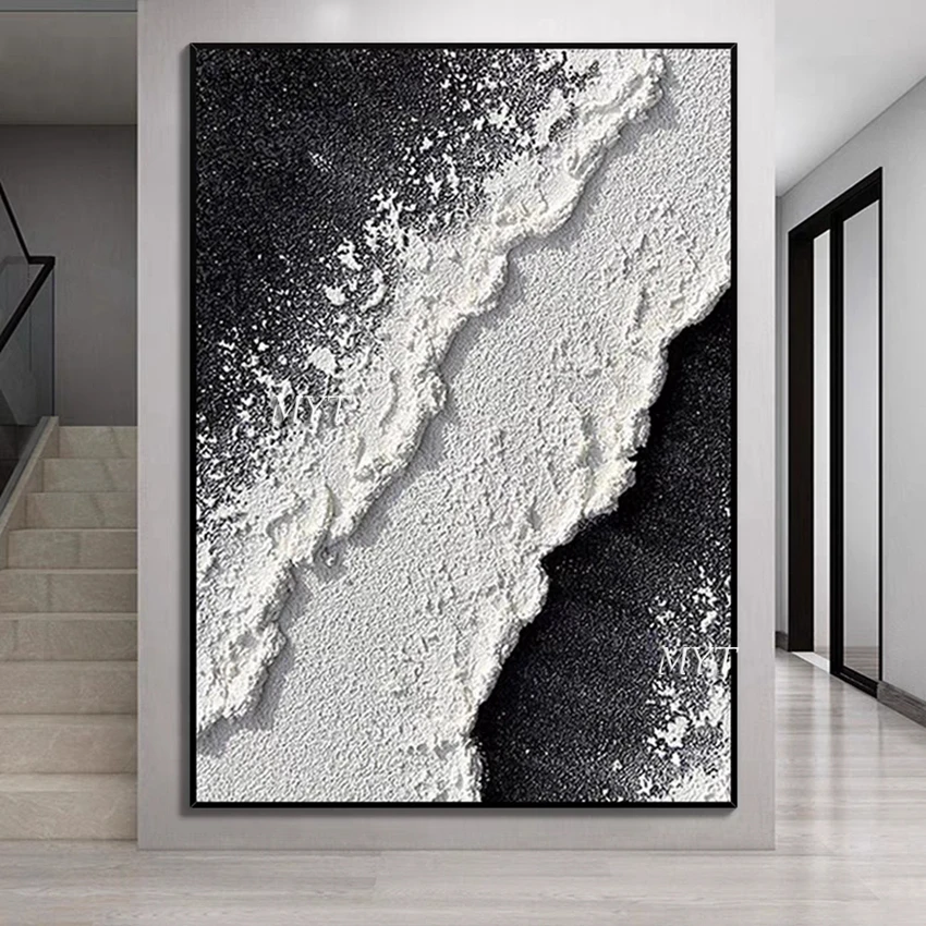 Abstract Knife 3D Wave Pictures Home Decor Wall Art Hand Painted Flowers Oil Painting on Canvas Handmade Floral Paintings