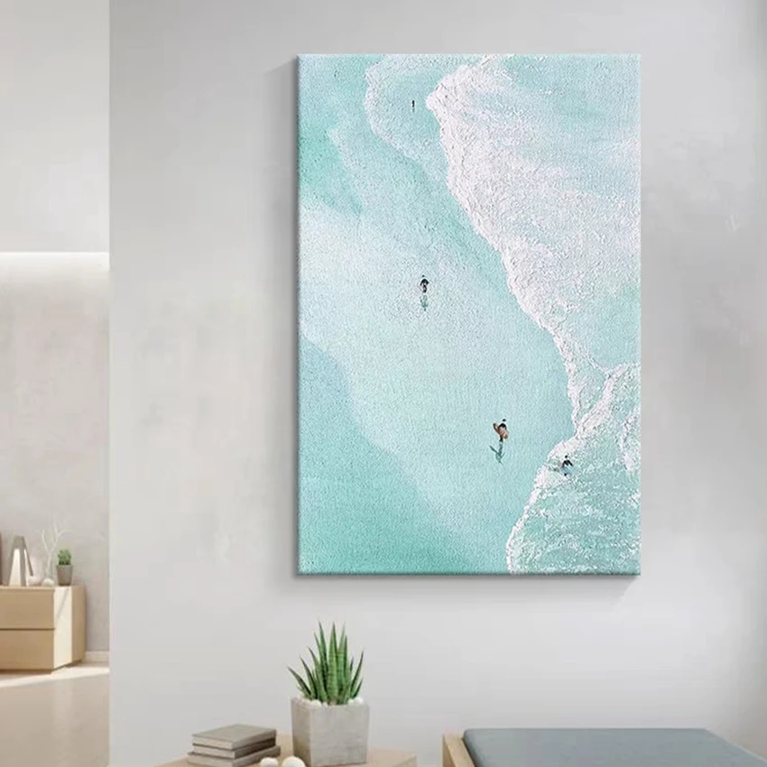 Abstract Knife 3D Wave Pictures Home Decor Wall Art Hand Painted Flowers Oil Painting on Canvas Handmade Floral Paintings