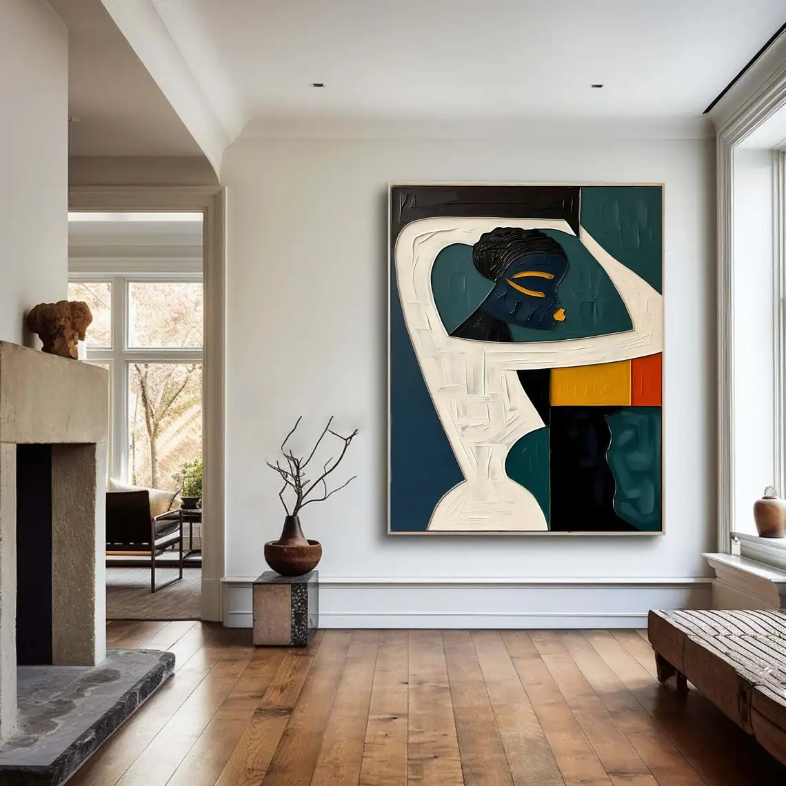 Large Colorful 3D Textured Mural Original Hand-painted Abstract Canvas Painting Picasso-style Oil Painting Modern Wall Art Decor
