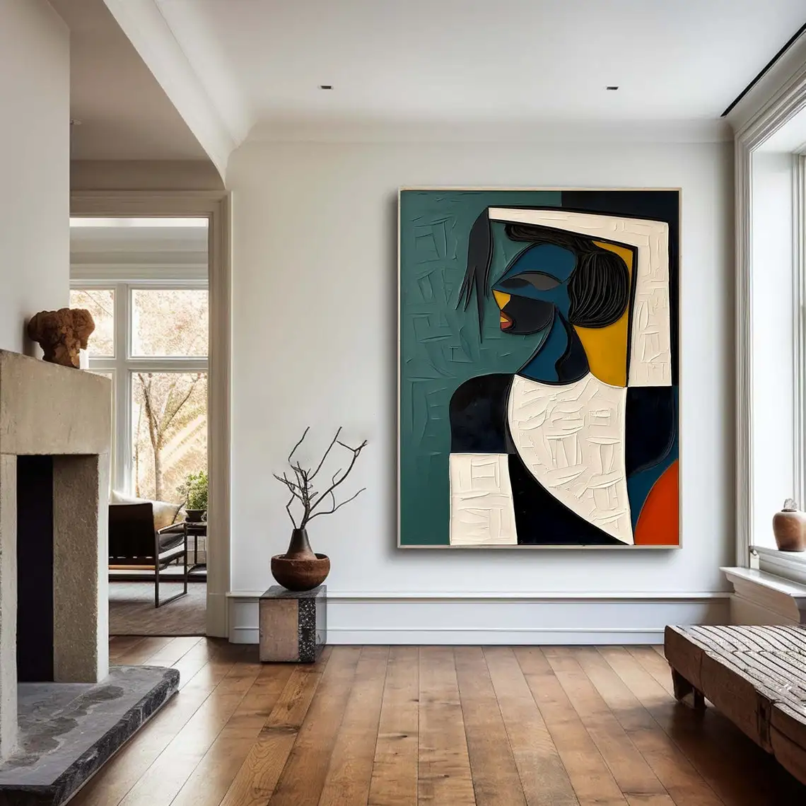 Large Colorful 3D Textured Mural Original Hand-painted Abstract Canvas Painting Picasso-style Oil Painting Modern Wall Art Decor