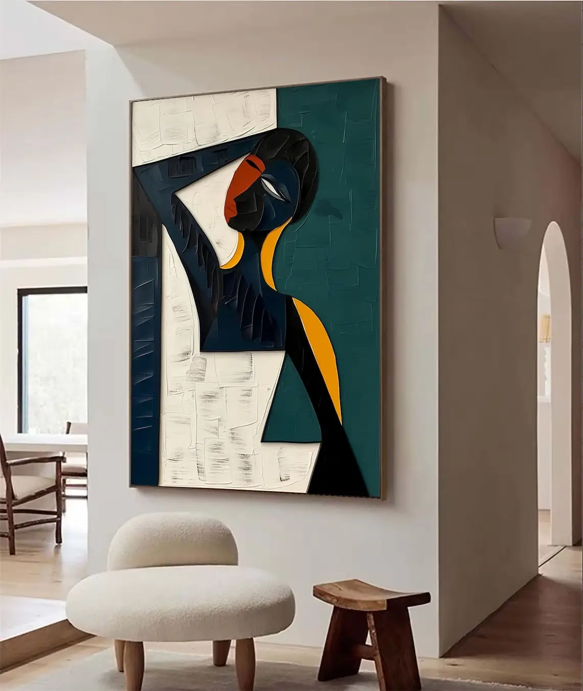 Large Colorful 3D Textured Mural Original Hand-painted Abstract Canvas Painting Picasso-style Oil Painting Modern Wall Art Decor