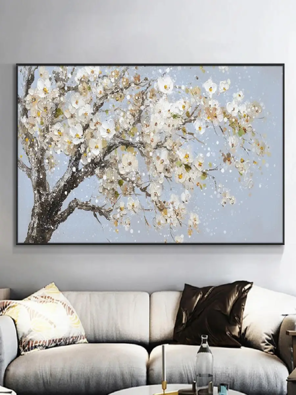 Plum Blossom Flower Oil Painting Landscape Art Poster Print on Canvas for Living Room Wall Decor  Elegant Home Decoration - Image 2