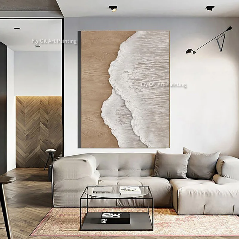 100% Handmade Modern Abstract New Large Original Black And White Thick Oil Painting On Canvas Handpainted Textured Wall Art
