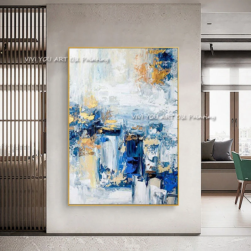 100% Handmade Modern Abstract New Large Original Black And White Thick Oil Painting On Canvas Handpainted Textured Wall Art