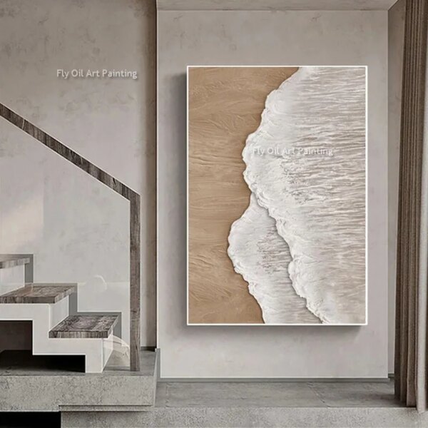 100% Handmade Modern Abstract New Large Original Black And White Thick Oil Painting On Canvas Handpainted Textured Wall Art - Image 3