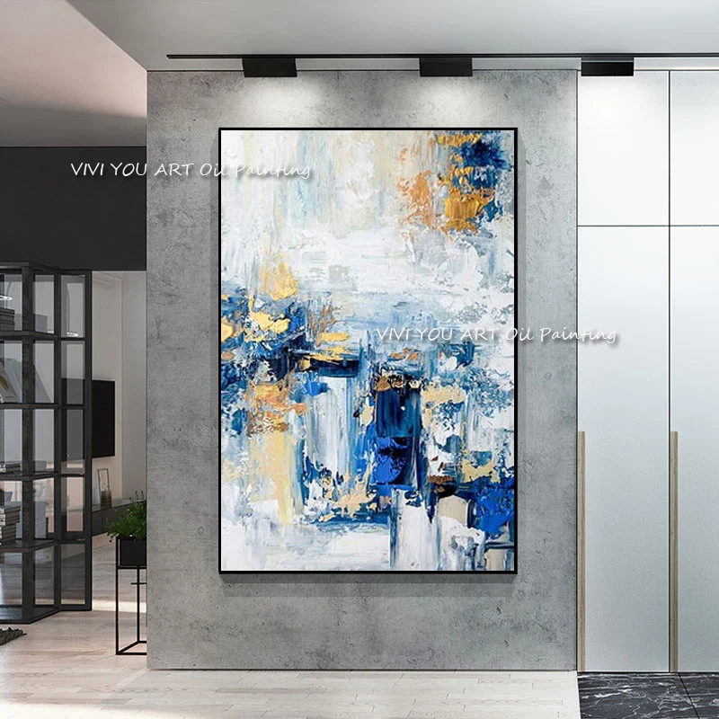 100% Handmade Modern Abstract New Large Original Black And White Thick Oil Painting On Canvas Handpainted Textured Wall Art