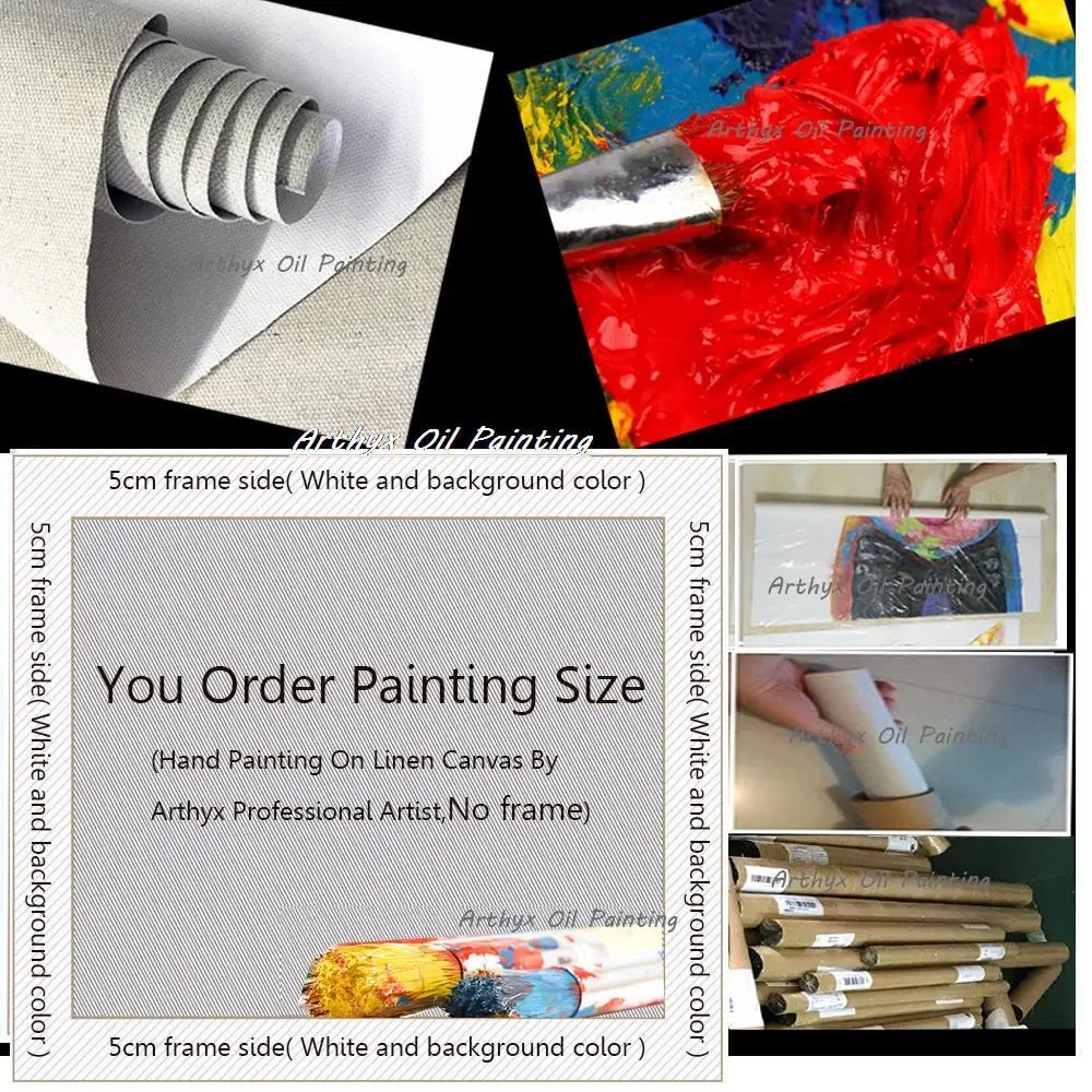 Arthyx Handmade Thick Texture Abstract City Landscape Oil Paintings On Canvas,Modern Wall Art,Picture For Living Room,Home Decor - Image 6