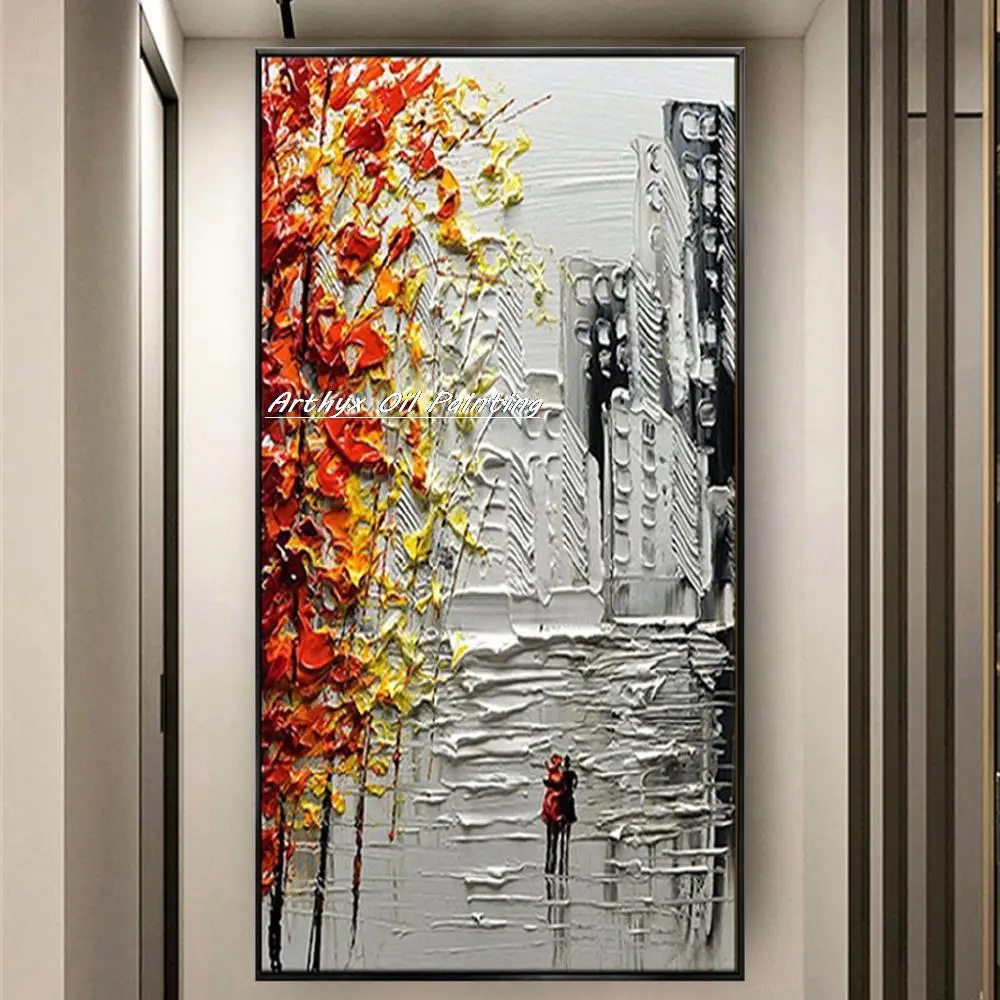 Arthyx Handmade Thick Texture Abstract City Landscape Oil Paintings On Canvas,Modern Wall Art,Picture For Living Room,Home Decor Arthyx Handmade Thick Texture Abstract City Landscape Oil Paintings On Canvas,Modern Wall Art,Picture For Living Room,Home Decor