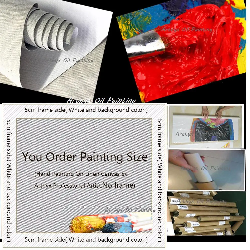 Arthyx,Handpainted Palette Knife Face Figure Oil Paintings On Canvas,Modern Abstract Wall Art Picture For Living Room Home Decor