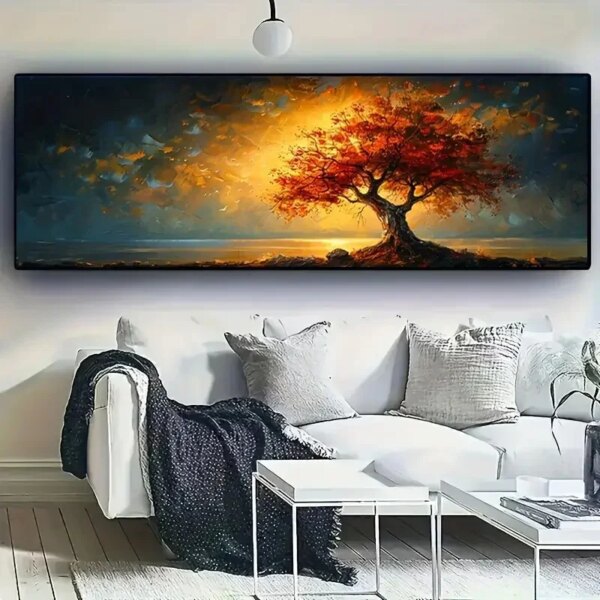 Extra-Large Size Tree of Life Canvas Paintings Abstract Poster Tree Wall Art Modern Home Decor Print Geometric Patterns Decor - Image 3