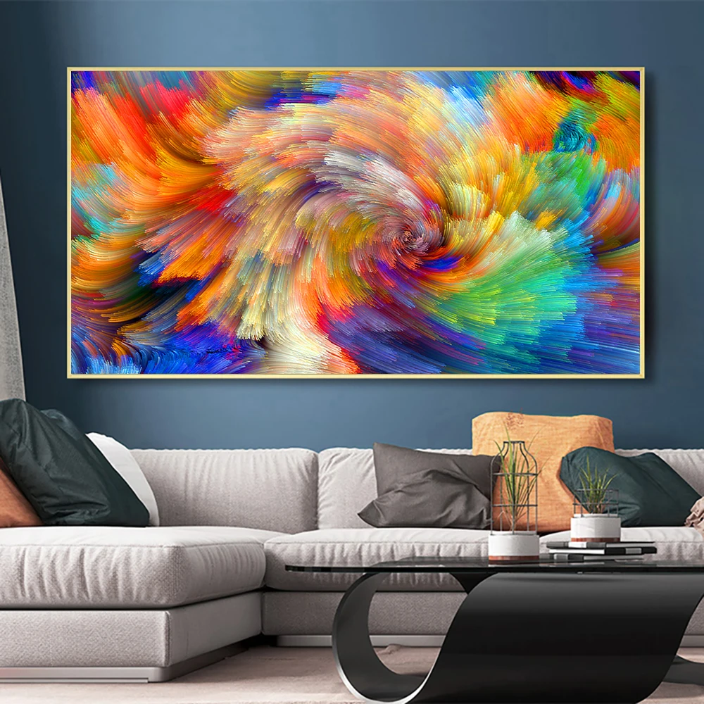 Grey Yellow Cloud Abstract Art Oil Painting Posters And Prints on Canvas Modern Art Independe Wall Picture For Living Room Decor
