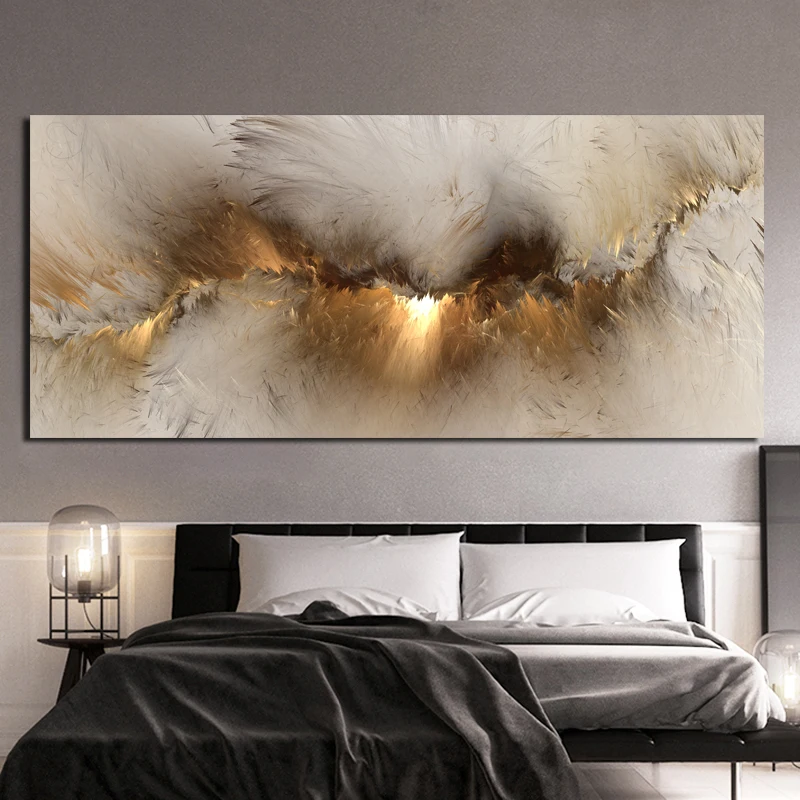 Grey Yellow Cloud Abstract Art Oil Painting Posters And Prints on Canvas Modern Art Independe Wall Picture For Living Room Decor
