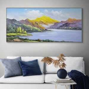 Serene Hillscape Landscape Oil Painting On Canvas Wall Art Nature Mountain Landscape Hand Painted Painting For Your Home Decor